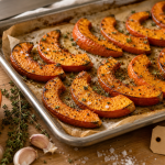 Cuisson potimarron au four 200°C, tranches dorées, peau gardée
