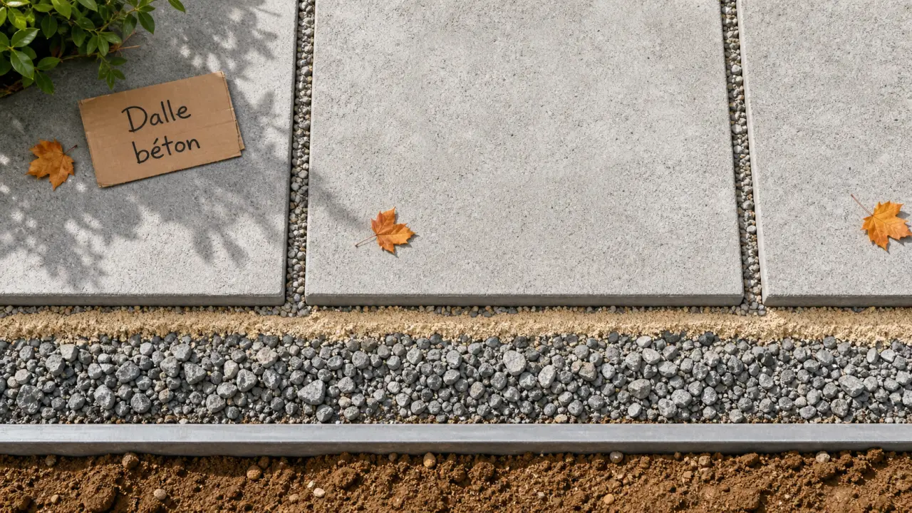 Dalle béton carrossable avec joints et lit de pose