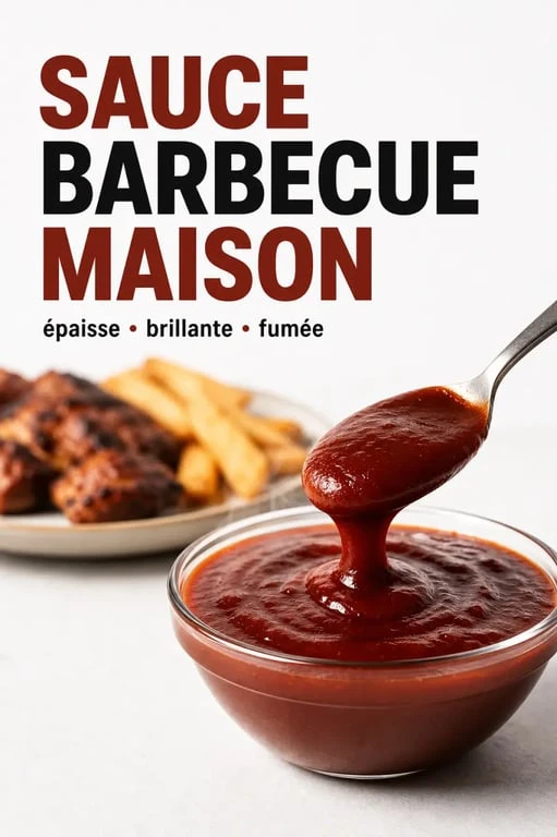 Recette sauce barbecue maison servie en bol avec texture nappante et brillante