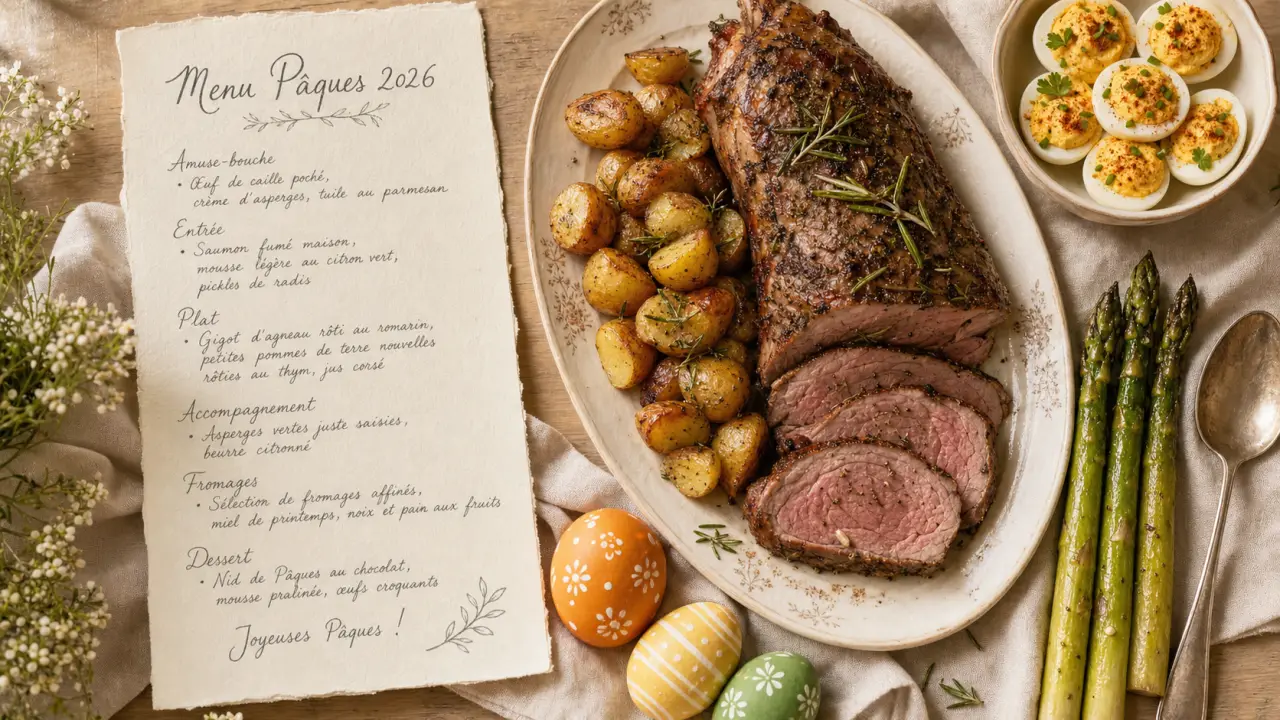 menu paques 2026 : agneau, asperges et chocolat
