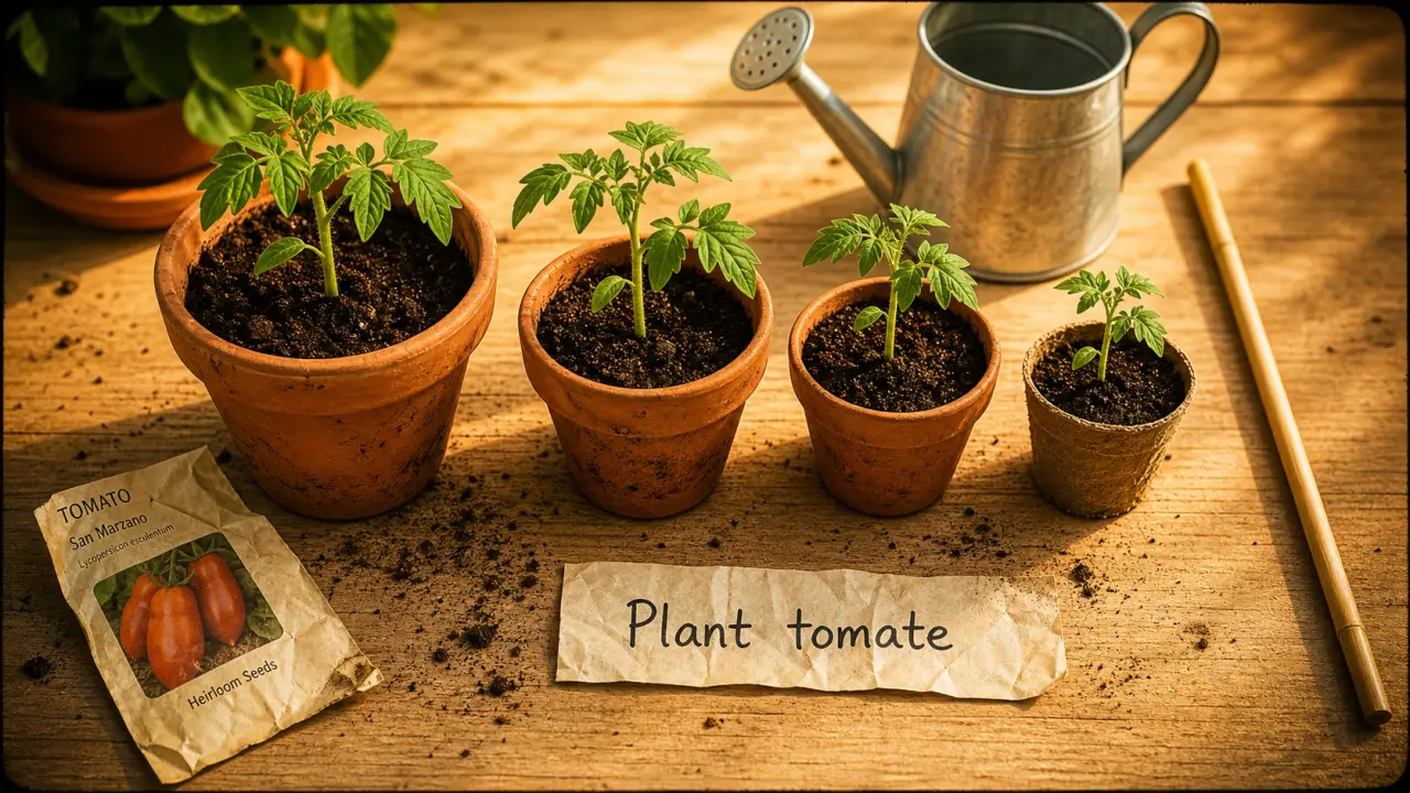 Plant tomate en pots pour éviter le mildiou