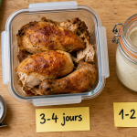 Poulet cuit au frigo : 3-4 jours en boîte