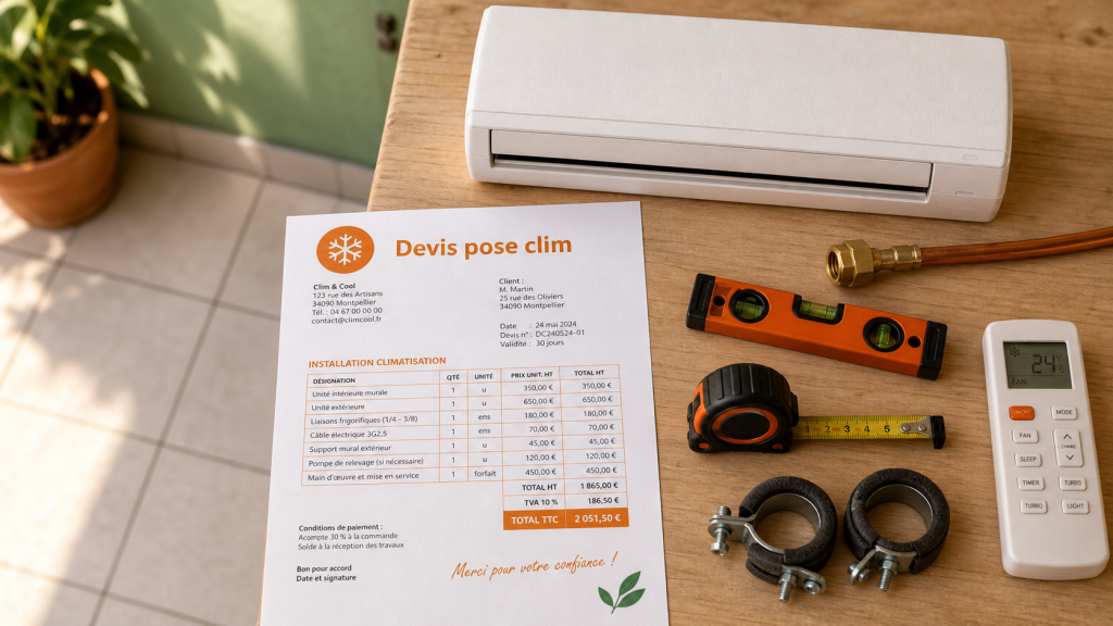Prix pose clim brico dépôt : devis clim 20 m² et 40 m²
