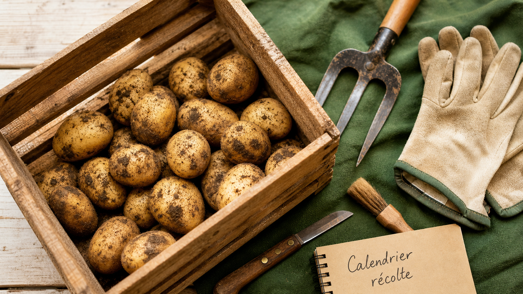Quand recolter les pomme de terre : pommes de terre récoltées et fanées