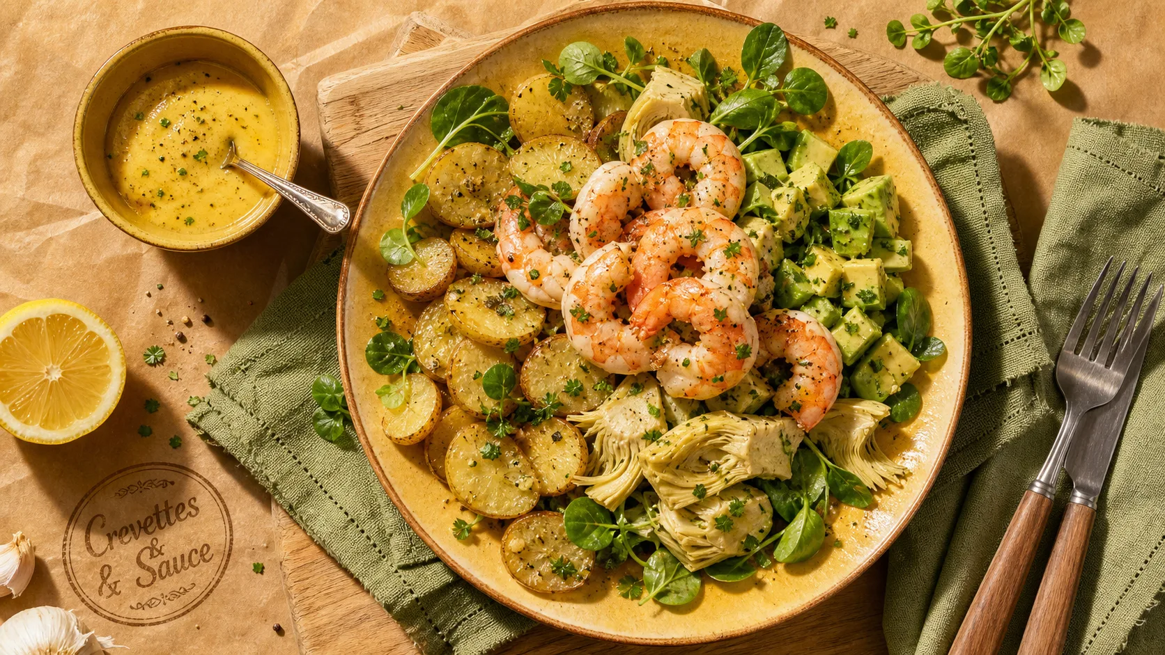 Que manger avec des crevettes : crevettes avec riz parfumé et sauce citronnée