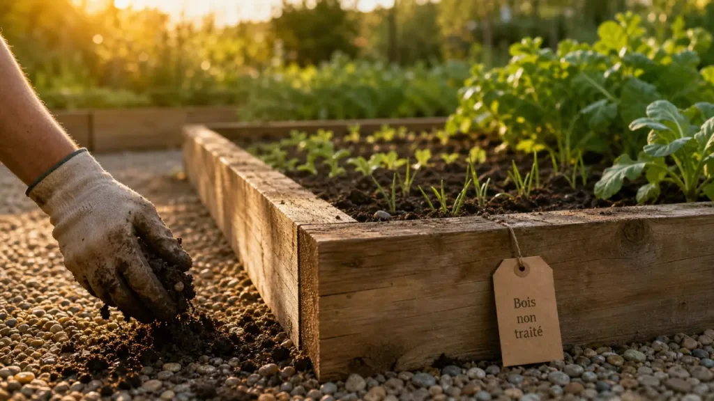 Quel bois pour un carré potager : robinier non traité pour planches durables