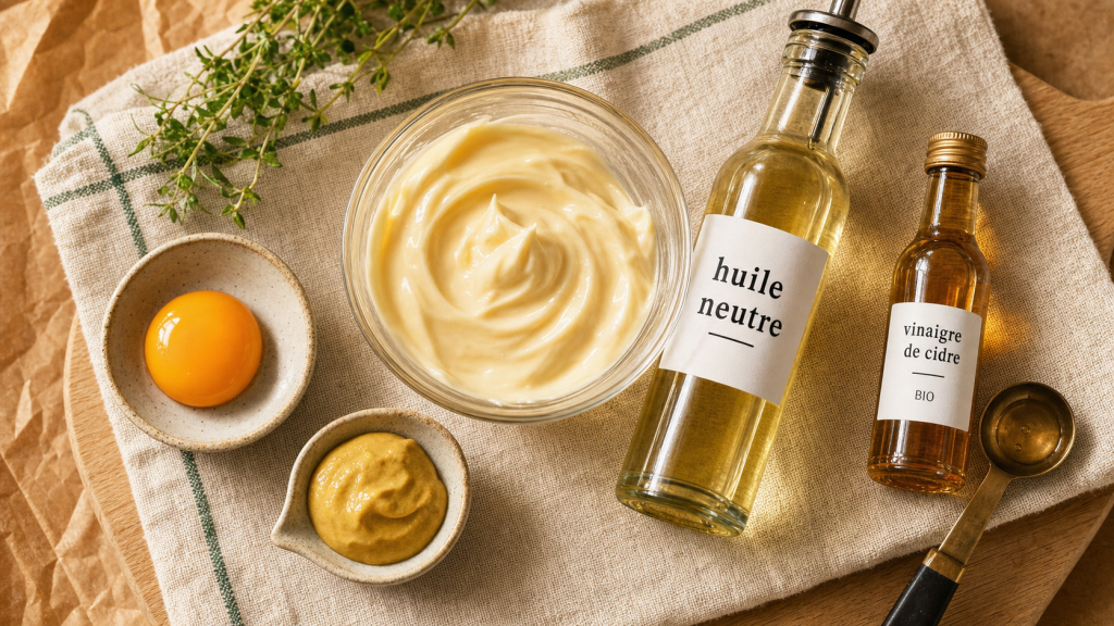 Quelle vinaigre pour mayonnaise : cidre, vin ou citron, flacon et ingrédients