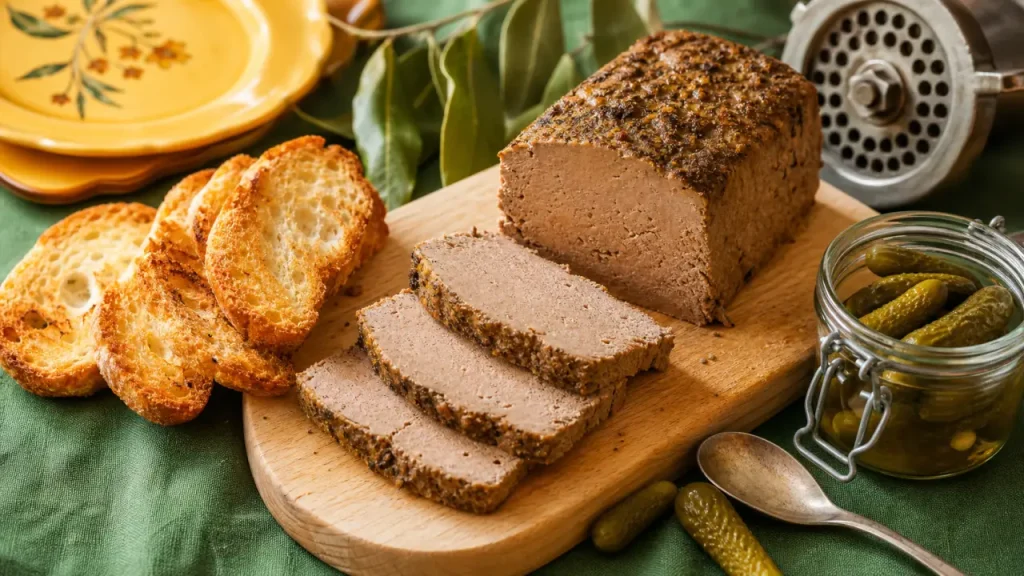 Recette du paté de foie maison rustique : tranches de terrine