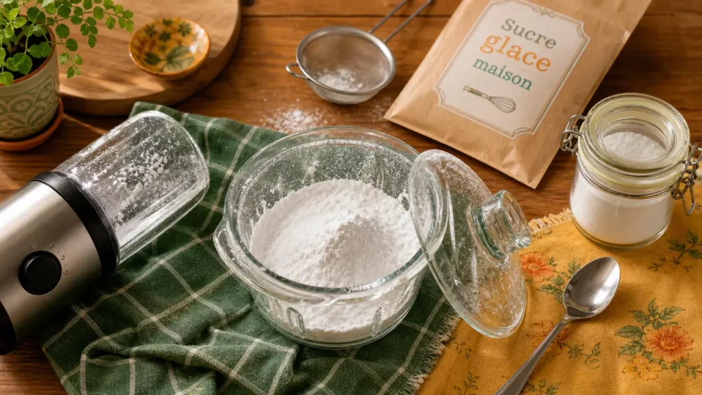 Sucre glace maison : la méthode rapide pour une poudre fine et bien conservée