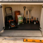 Abri jardin résine sur dalle extérieure, montage simple