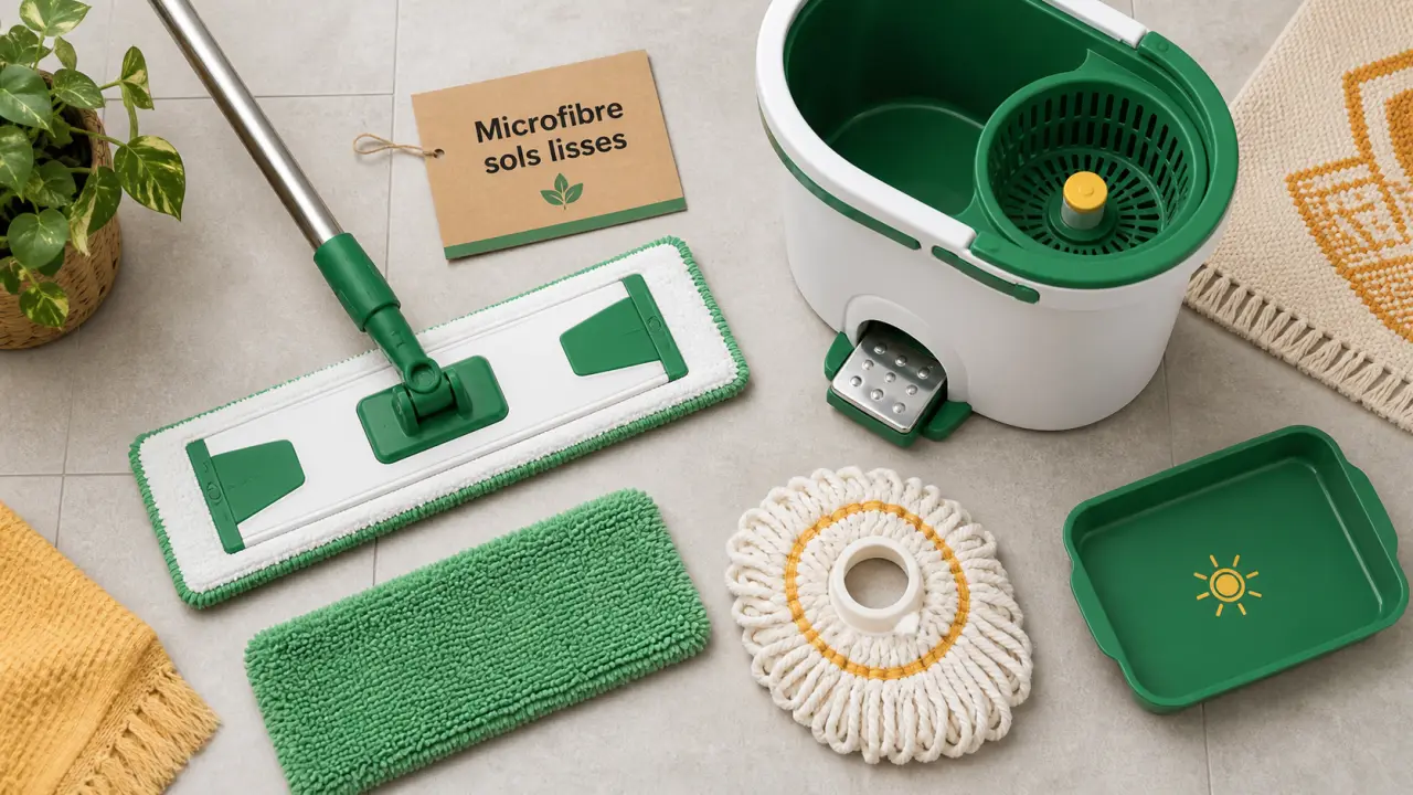 Balai serpillère microfibre pour sols lisses