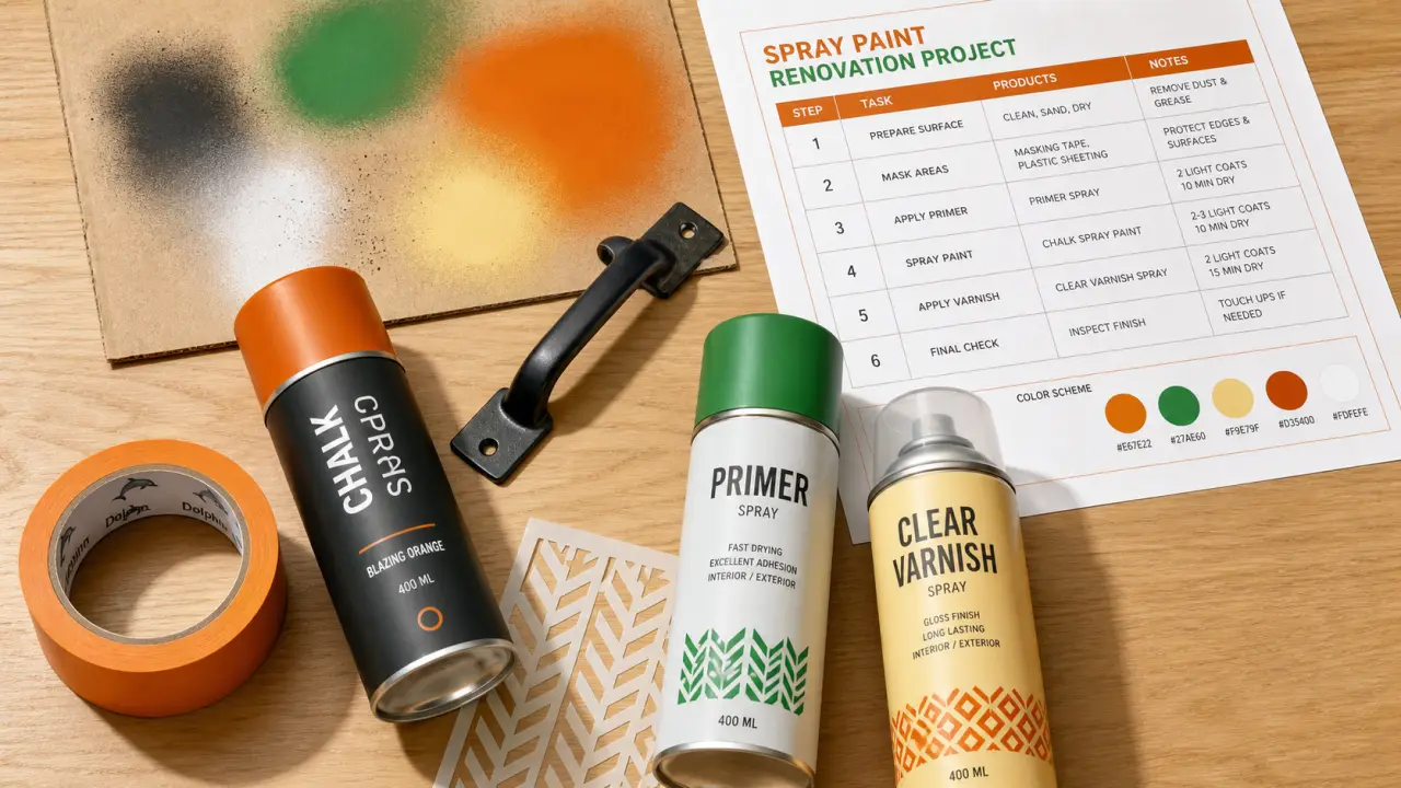 Bombe de peinture et produits pour supports et finitions