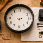 mecanisme horloge : axe, aiguilles et épaisseur pour réparation
