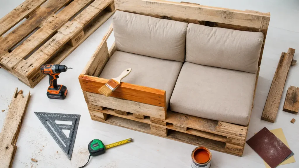 Palette en meuble : budget, outils et finitions pour réussir l’intérieur comme l’extérieur