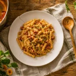 Recette chorizo : pâtes crémeuses au chorizo et sauce brillante