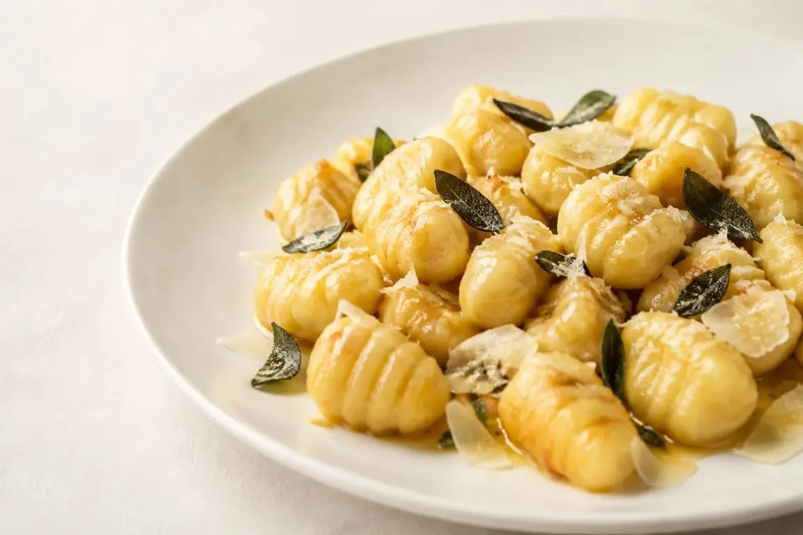 Recette gnocchi maison moelleux servis au beurre de sauge et parmesan