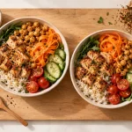Recette midi bowl poulet pois chiches